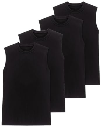 Schiesser - Essentials - Unterhemd/Tanktop - 4er Pack (XL Schwarz)