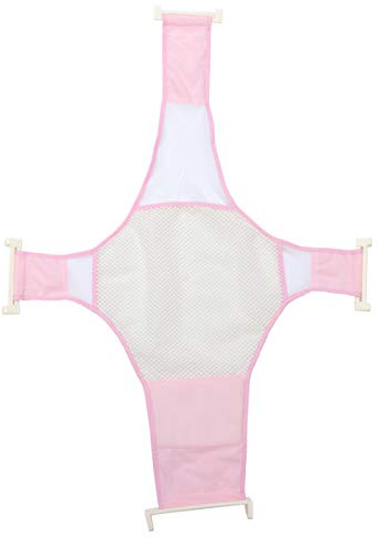 Toddmomy Babybadewannensitz Stütznetz Rosa Verstellbar Rutschfest aus Pp Stoff für Neugeborene