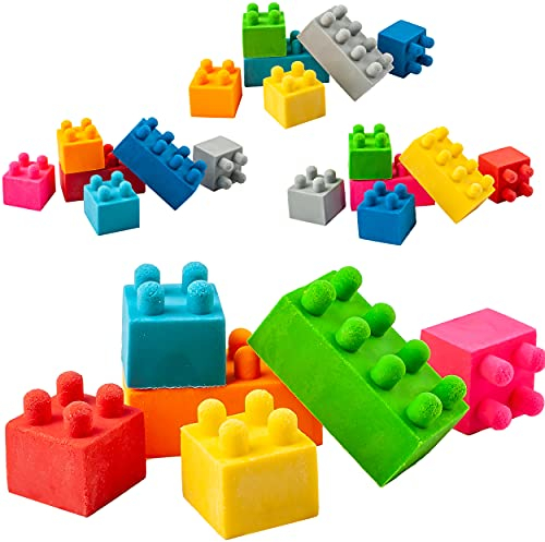 alles-meine.de GmbH Bausteine Artikel wählbar 6 TLG. Set - Radiergummi - bunt - Radierer - für Kinder & Erwachsene/lustig witzig - Mädchen Jungen Junge - groß Baustelle Hau..