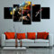 yuanjun 3D Leinwanddrucke,Modulare Wandkunst Wandaufkleber,5 Teiliges Wandbild,Mit Rahmen,Größe 150 X 80 cm Leinwandbild, Wandbilder XXL Shooting Guard Ord of The Rings Kobe
