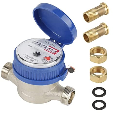 Honeyhouse Débitmètre d'eau 15 mm à débit unique pour usage domestique avec raccords 1,27 cm pour jardin et maison