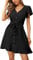Aokosor Dresses for Women Summer Ladies Black Dresses Shirt Dresses Ruffle Sleeve Size 10-12