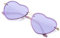 PARTY GO Herz Sonnenbrille Damen Mode Rimless Sonnenbrille UV400 Partybrille, violett