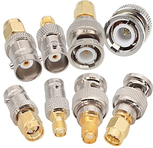 Fanbalunke SMA to BNC Kits 2 Sets 8 Pcs RF Coaxial Adapter Connector Male Female Coax Connector BNC to SMA Male Female