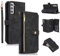UEEBAI Hülle für Samsung Galaxy S21 5G, 9 Kartenfäche Retro Leder Geldbörse Stoßfest Flip Case mit Handschlaufe Standfunktion Reißverschluss Handyhülle Magnetverschluss Wallet– Retro Schwarz
