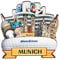 Deutschland München Stadt Magnet 3D Holz Sehenswürdigkeiten Klassische Kühlschrankmagnete Handarbeit Handwerk Reise Souvenirs Geschenke Sammlungen Home & Kitchen Dekorationen -2