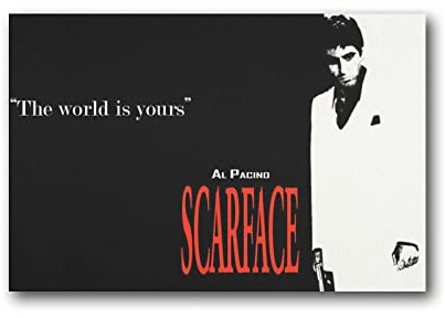 Movice Scarface Al Pacino Poster - The World Is Yours Bilddruck, Leinwand, Wandmalerei, Kunst, Poster, Dekoration, modernes Zuhause, 40 x 60 cm