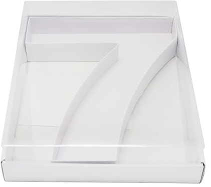 WENPACK Befüllbare Schachtel aus Karton, Zahlenform, transparenter Deckel, für Süßigkeiten, Charcuterie, Weideverpackung, 30,5 cm (7)