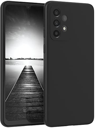 EAZY CASE - Silikonhülle für Galaxy A33 5G Hülle Silikon Case Schwarz weich stoßfeste Handyhülle Schutzhülle mit Kameraschutz Dünn Premium Schutz Cover TPU Phone Bumper in Mattschwarz