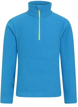 Mountain Warehouse Camber II Kids Half-Zip Fleece - Lightweight & Breathable Microfleece Sweatshirt, Boys & Girls - Autumn, Winter, Outdoors, Travel Cobalt Kids Size 11-12 Years