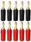 5 Sets Fiches Bananenstecker 2,5 mm Musikanlage, Lautsprecher Bananenstecker Messing Vergoldet Lötstecker Lautsprecherstecker Rot und Schwarz