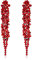 EVER FAITH Pendientes de Cristal Art Deco para Boda, Aretes Largos de Candelabro para Mujer Novia Rojo Tono Negro