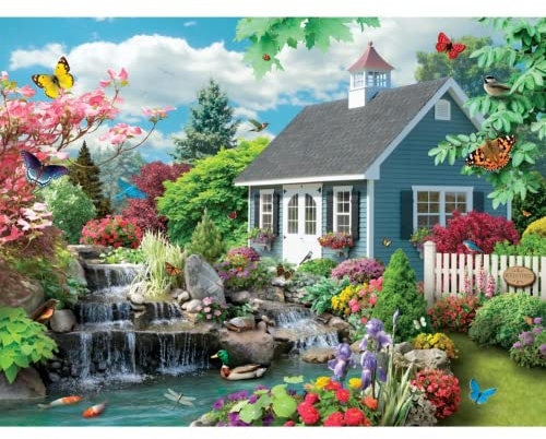 Bits and Pieces - 200 Piece Big Piece Jigsaw Puzzle for Seniors - 15 x 19 - 'Dream Landscape' - 200 pc Large Lettered Pieces Jigsaw by Alan Giana