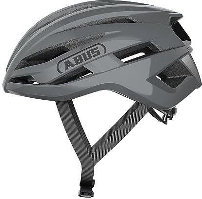 ABUS Rennradhelm StormChaser ACE - leichter Fahrradhelm für Radrennen, Gravelbike-Touren und Cyclocross - für Damen und Herren - Größe M, Grau