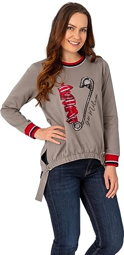 Gio Milano, Sweatshirt mit Strasssteinbesatz