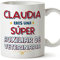 MUGFFINS Tazas Personalizadas para AUXILIAR DE VETERINARIA mujer - En Español - Eres Súper - 11 oz / 330 ml - Regalo Personalizable original y divertido