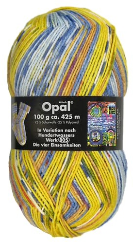 Frida's Wollhaus Opal 100 g Hundertwasser Sockenwolle 4-fach Strümpfe Socken Stricken 24 Farben (2105 | Die vier Einsamkeiten)