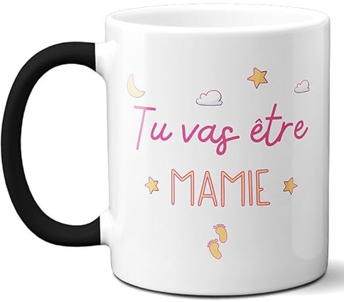 DECOHO Mug Magique tu vas être mamie - 33 cl, céramique - Imprimé en France