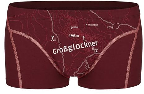 EIN SCHÖNER FLECK ERDE. Herren Boxershorts - Shorts, Print, Bio-Baumwolle Großglockner (Rost) XL