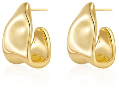 Halora Chunky Ohrringe Gold Damen Goldene Statement Ohrringe Schmuck Geschenke