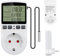 Lotvic Digital Thermostat Steckdose 230V 16A mit Fühler Timer Tag Nacht Temperaturregler Digital Thermostat Steckdose für Gewächshaus Heizen Kühlen Temperaturschalter für Terrarium Thermostat