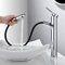 DETBOM Wasserhahn Bad Hoch mit Ausziehbar Brause, Armatur Badezimmer mit 2 Strahlarten, Einhebelmischer Waschbecken, Abnehmbarer Luftsprudler, Heißes und Kaltes Wasser, Mischbatterie Bad, Chrom