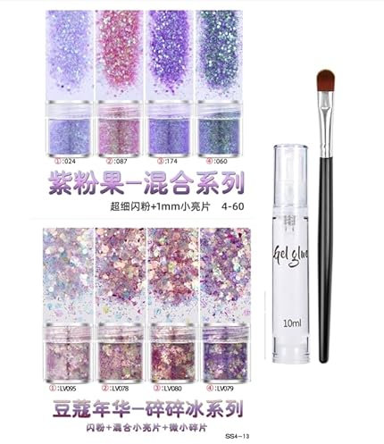 Pink Glitter Set - Fine Glitter - Resin Glitter Crafts Glitter - Flakes Crafts Sequins for Tumblers Slime Painting Arts Nail Holiday Decoration