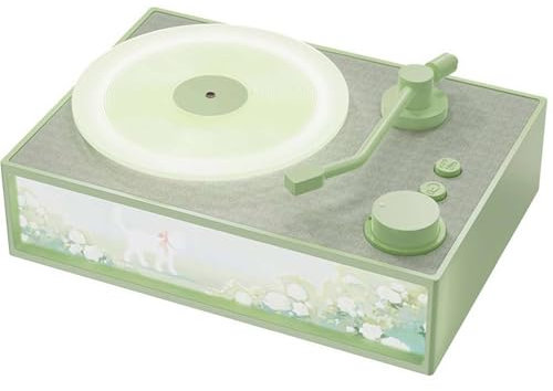 Portable Bluetooth Speaker with Lights, Vintage Record Player with Scent Diffuser, Classic Phonograph Speaker Record Player, Full-range Dual Magnetic Speakers (Green)