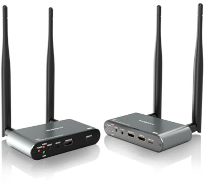 Svbony TransAir2 4K HDMI Système de Transmission sans Fil Longue Distance, Prise en Charge 1TX à 4RX Max, Émetteur et récepteur, Latence 0,06 s, Portée Transmission de 300m avec Boucle de Sortie pour