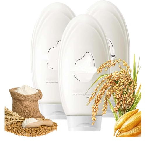 Rice Fermentation Essence Haarcreme, Fermentierte Reiswasser-Haarmaske, Reis-Haarmaske für krauses und geschädigtes Haar, feuchtigkeitsspendende, glättende Haarcreme, tiefenpflegende Haarmaske,