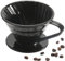 Mongdio V60 Keramik-Kaffeetropfer, wiederverwendbares Porzellan, tragbarer Kaffeebereiter, langsames Brühen, Zubehör mit 1 Löchern für Zuhause, Größe 02, Schwarz