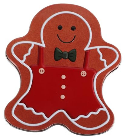 HEMOTON Giant Gingerbread Man Cookie Box Christmas Treat Jar for Holiday Biscuits Storage