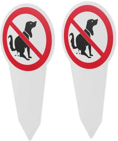 Outanaya No Dog Poop Lawn Sign with Stake 2pcs Animal Yard Warning Signs for Garden and Courtyard Stop Dogs from Pooping or Peeing on Lawn Outdoor Decorative Yard Stakes