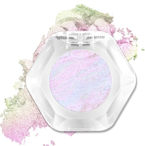 Erinde Glitzer Lidschatten, Hochpigmentierter Single Shimmer Eyeshadow, Feine und Weiche Textur, Langanhaltendes Highlighter Puder, Leicht Verblendbares, Faltenfreies Augen Make-up, Vegan, 1.5g, #01