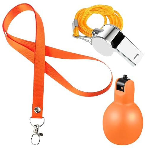 Cyberwork 1 Pieza Silbato de Árbitro en Forma de Pera, 1 Pieza Silbato de Acero Inoxidable, Silbato de Supervivencia, Silbato Deportivo de Mano, Adecuado para Entrenadores, Profesores, Árbitros
