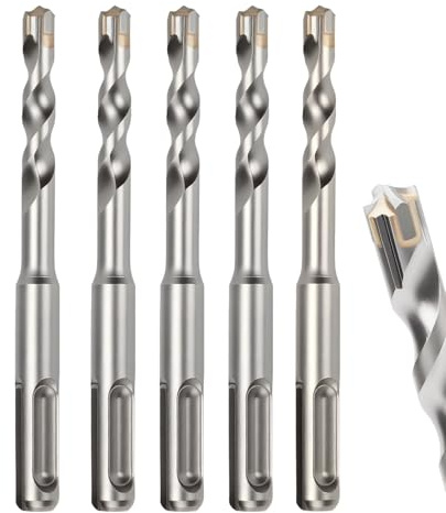 MOXPIFY 5PCS 7mm SDS Masonry Drill Bit 110mm Long for Reinforced Concrete | Brick Walls, 7 mm Hammer SDS Plus Drill Bit (7mm x 110mm x 5)
