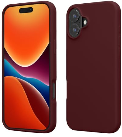 kwmobile Case Compatible with Apple iPhone 16 Case - TPU Silicone Phone Cover with Soft Finish - Bordeaux Violet