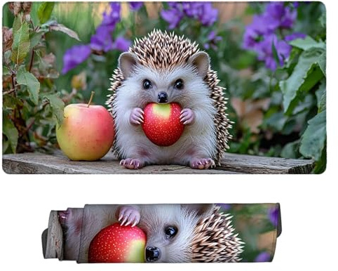 Tapis de Souris Gaming XXL Tapis Souris 160 x 80 cm, Grand Mouse Pad Bureau sous Main avec Base en Caoutchouc Antidérapante, Accessoire Gaming, pour Gamer, Personnel Bureau (Animal hérisson) c-200