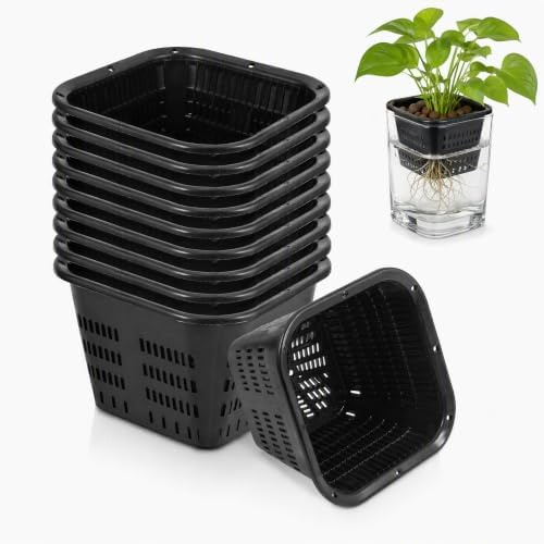 Supvox 10er-Packung 14 cm (5,5 Zoll) Robuste Netztöpfe – Hydroponik-Becher mit Schlitzen für – Wiederverwendbare Kunststoffkörbe mit Breitem Rand für Orchideen Und Gartenpflanzen