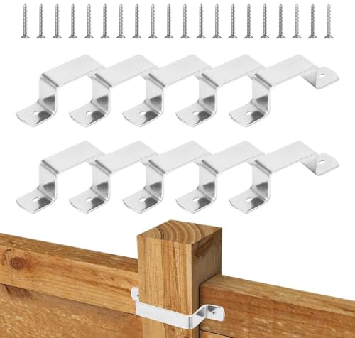 Staffe Per Recinzione – Acciaio Inossidabile 8cm 10 Pezzi | Supporti Pesanti Per Pannello | Ferramenta Intemperie Riparazione Spine Pedana Gazebo Giardino Esterno