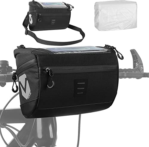 VERTAST 3L Fahrrad Lenkertasche, Fahrradtasche Lenker für MTB ctb Stadt Pendler, Multifunktional mit Transparentem Deckel für Handy, Schwarz