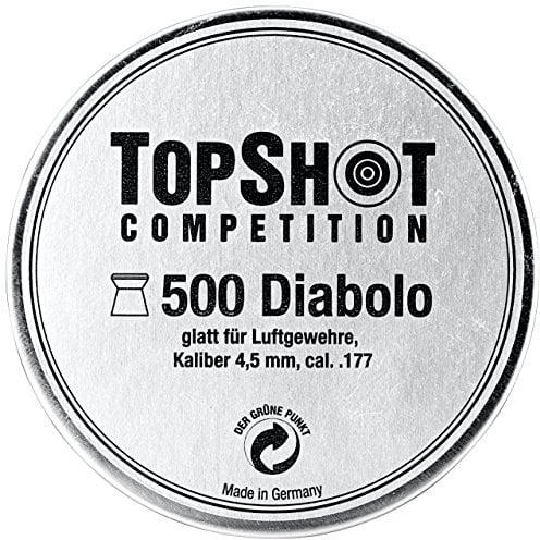 TopShot H&N Sport Diabolo Luftgewehr Luftpistole co2 Munition Kaliber 4,50 mm Jagd Training Wettkampf glatt – 500 Stück
