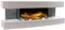 CHEMIN'ARTE Elektrokamin - Lounge 2000W 120x46 - Weiß - WandKamin - mit Fernbedienung - LED-Flammeneffekt
