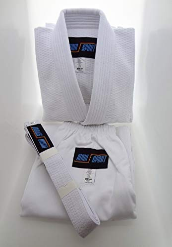 mmasport BJJ Kimono, Jiu Jitsu 100 % bomull, 390 gr vit färg vit bJJ basic kimono (A1 (150-160 cm)