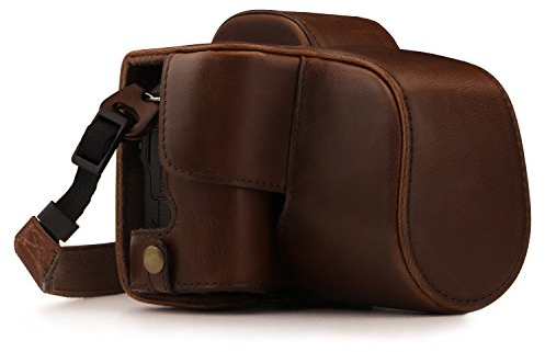 Megagear Canon EOS M50 Pu Leather Camera Case, Dark Brown (MG1447)
