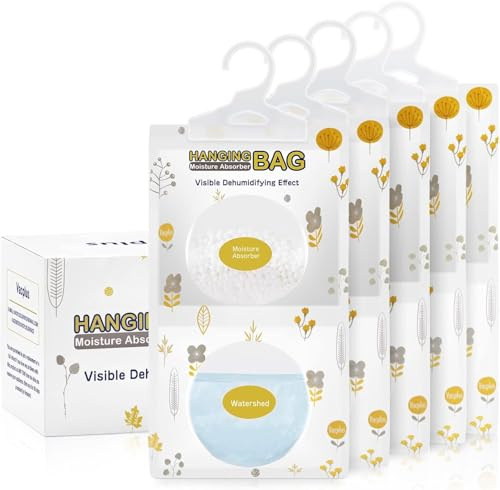 Vacplus Lot de 5 sachets absorbeurs d'humidité, sans parfum (lot de 5), sachets d'humidité, sachets déshumidificateurs, sacs à suspendre pour placard, absorption de l'humidité 277,8 g