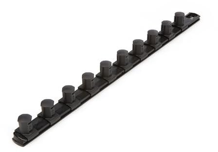 TEKTON 3/4 Inch Drive x 18 Inch Socket Rail, 10 Clips (Black) | OSR33210 | Made in USA