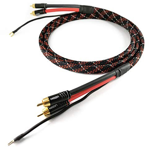 Selected Cable 1,5m RCA NF Phono- Cinchkabel Red Edition mit 1,6m lange Masseleitung für Plattenspieler Sommer Cable Sinus Control Audiokabel im Geflechtschlauch - SC81-K3-V-Red-0150