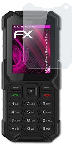 atFoliX Glasfolie kompatibel mit myPhone Hammer 5 Smart Panzerfolie, 9H Hybrid-Glass FX Schutzpanzer Folie