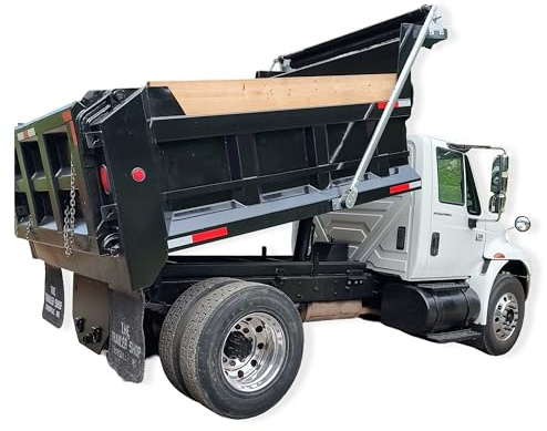 Kym Industries Electric Aluminum 4-Spring Dump Truck Tarp System with 7'6 x 18' Black Mesh Tarp for Beds Up to 24' and 110 Wide